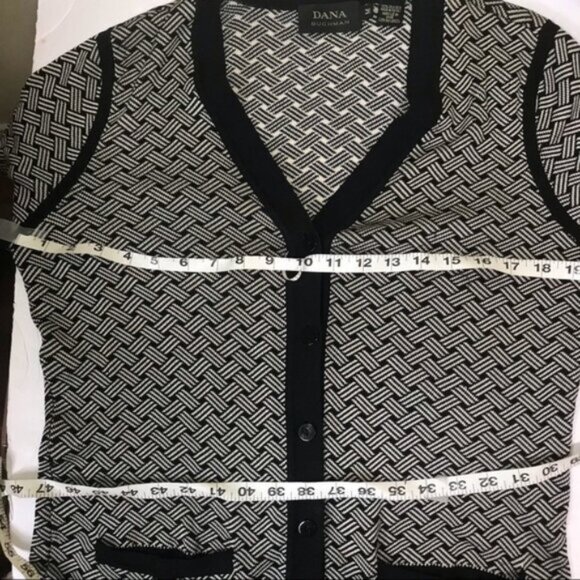 Dana Bachman Vintage Silk Knit Cardigan Sweater Jacket Pockets Buttons Preppy M - Picture 14 of 16